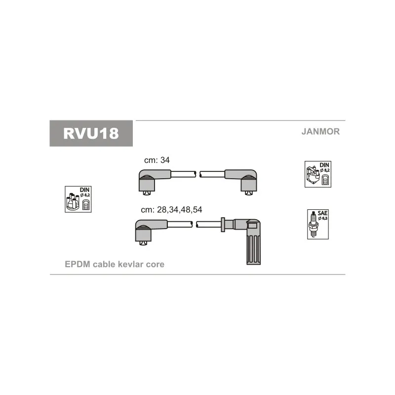 Kit de câbles d'allumage JANMOR RVU18