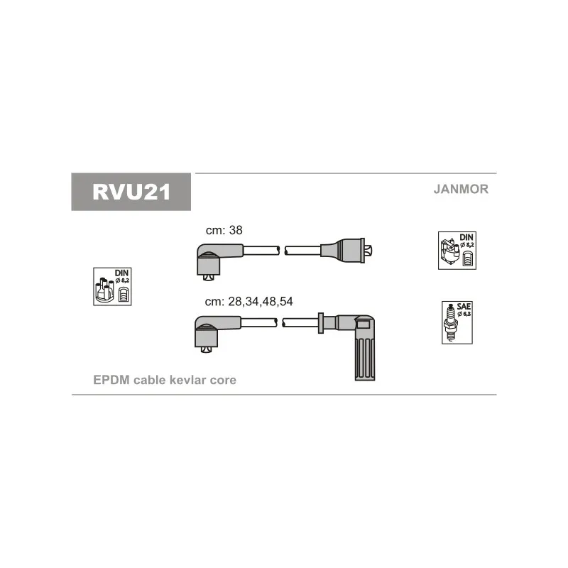 Kit de câbles d'allumage JANMOR RVU21
