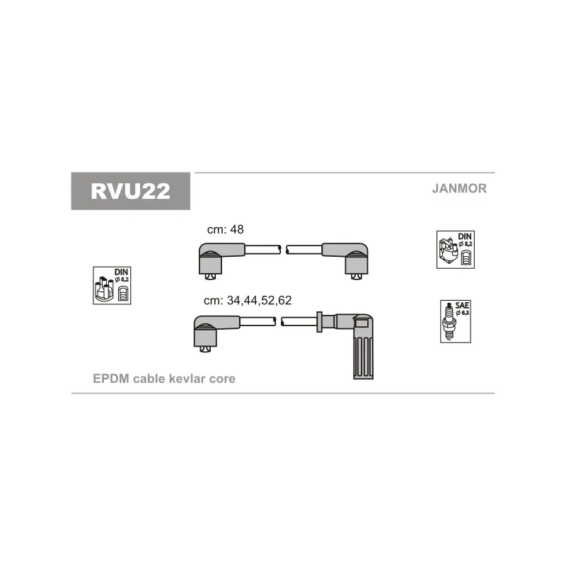 Kit de câbles d'allumage JANMOR RVU22
