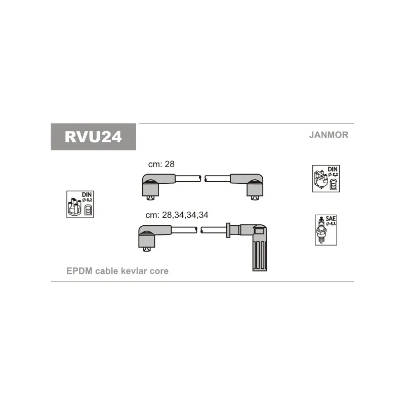 Kit de câbles d'allumage JANMOR RVU24