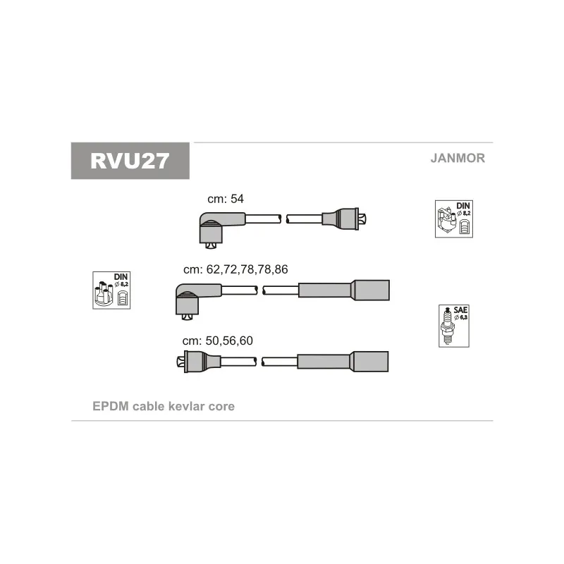 Kit de câbles d'allumage JANMOR RVU27