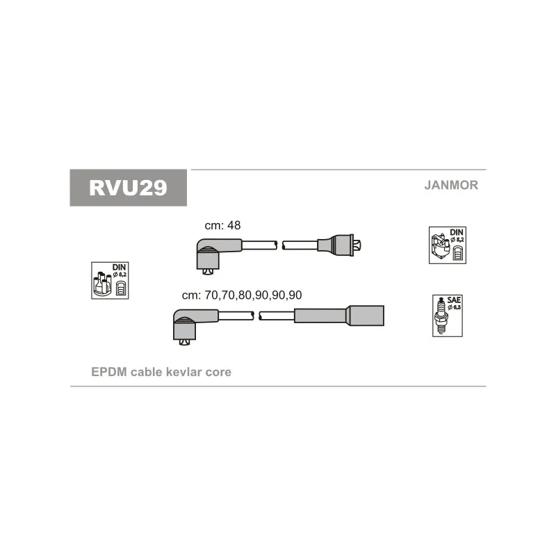 Kit de câbles d'allumage JANMOR RVU29