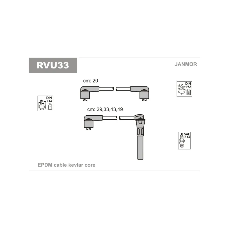 Kit de câbles d'allumage JANMOR RVU33