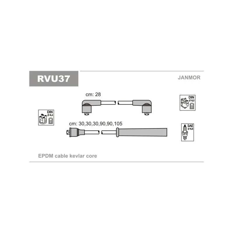 Kit de câbles d'allumage JANMOR RVU37