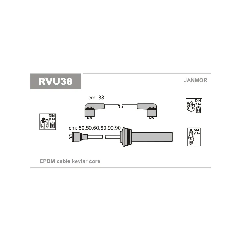 Kit de câbles d'allumage JANMOR RVU38