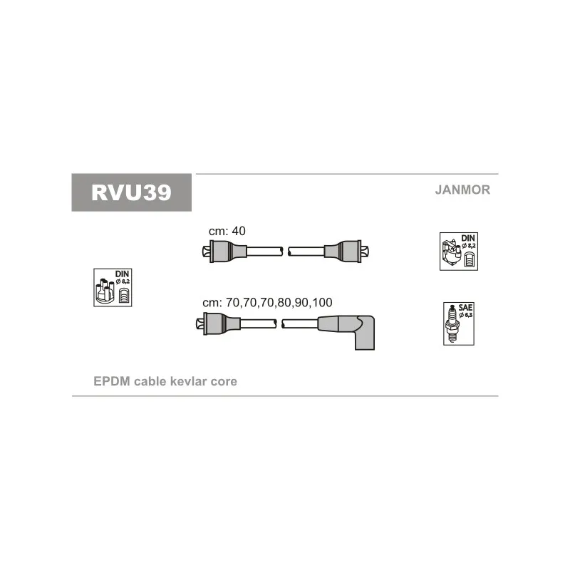 Kit de câbles d'allumage JANMOR RVU39