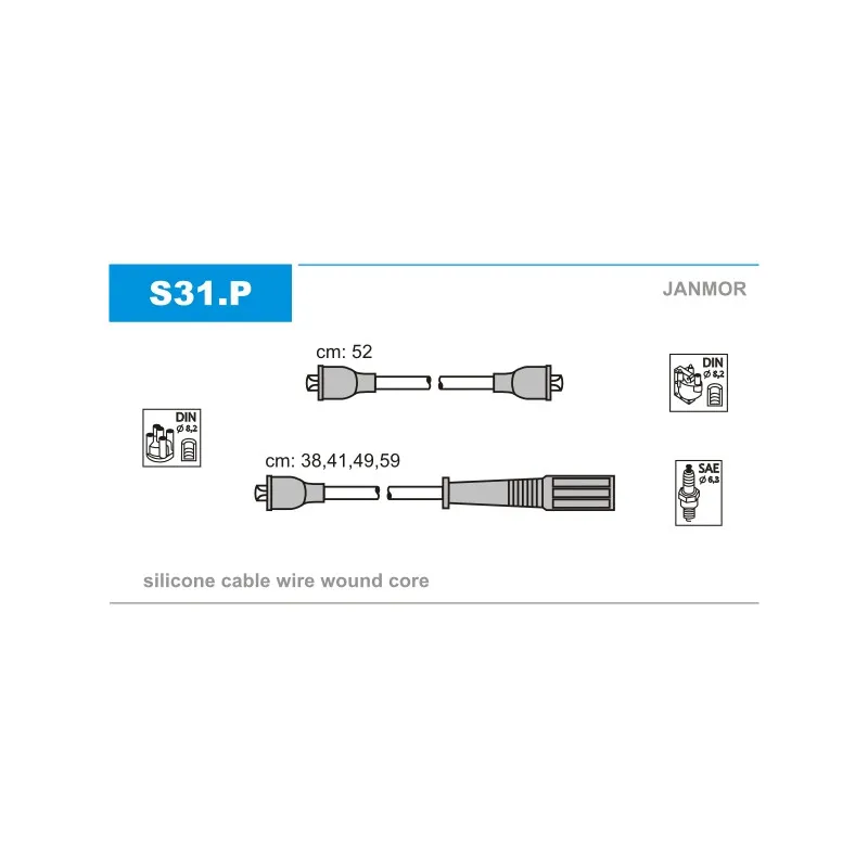Kit de câbles d'allumage JANMOR S31.P