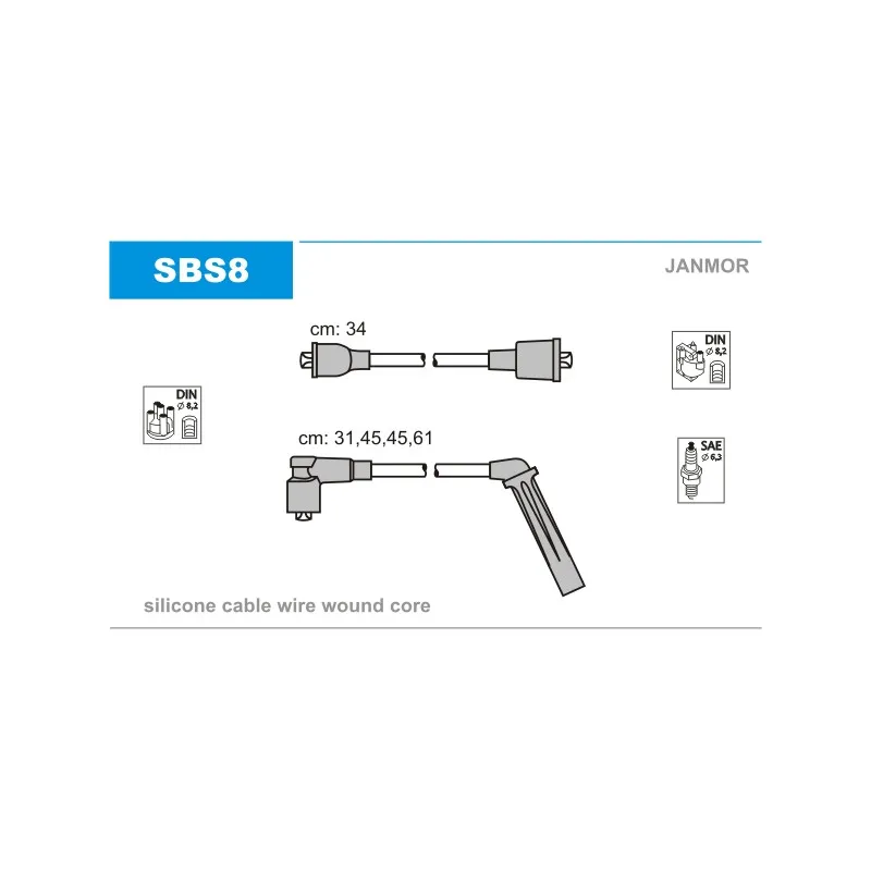 Kit de câbles d'allumage JANMOR SBS8