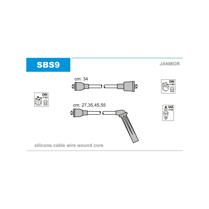 Kit de câbles d'allumage JANMOR SBS9