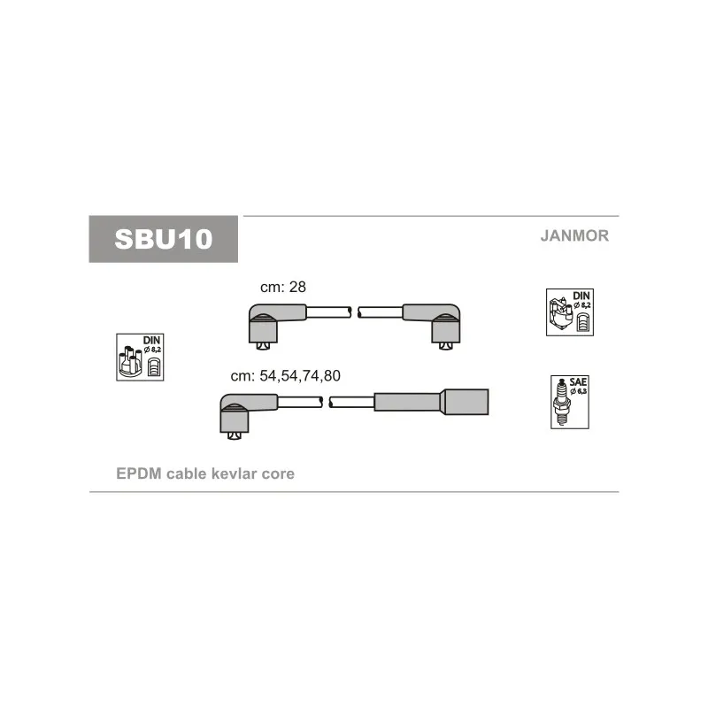 Kit de câbles d'allumage JANMOR SBU10