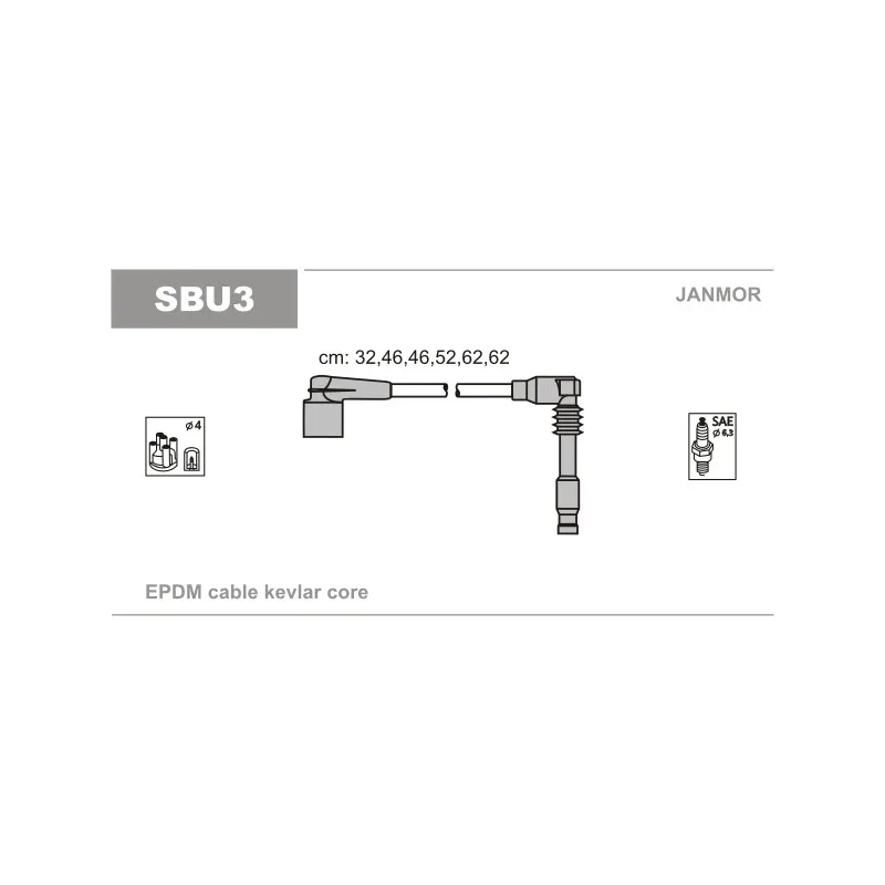 Kit de câbles d'allumage JANMOR SBU3