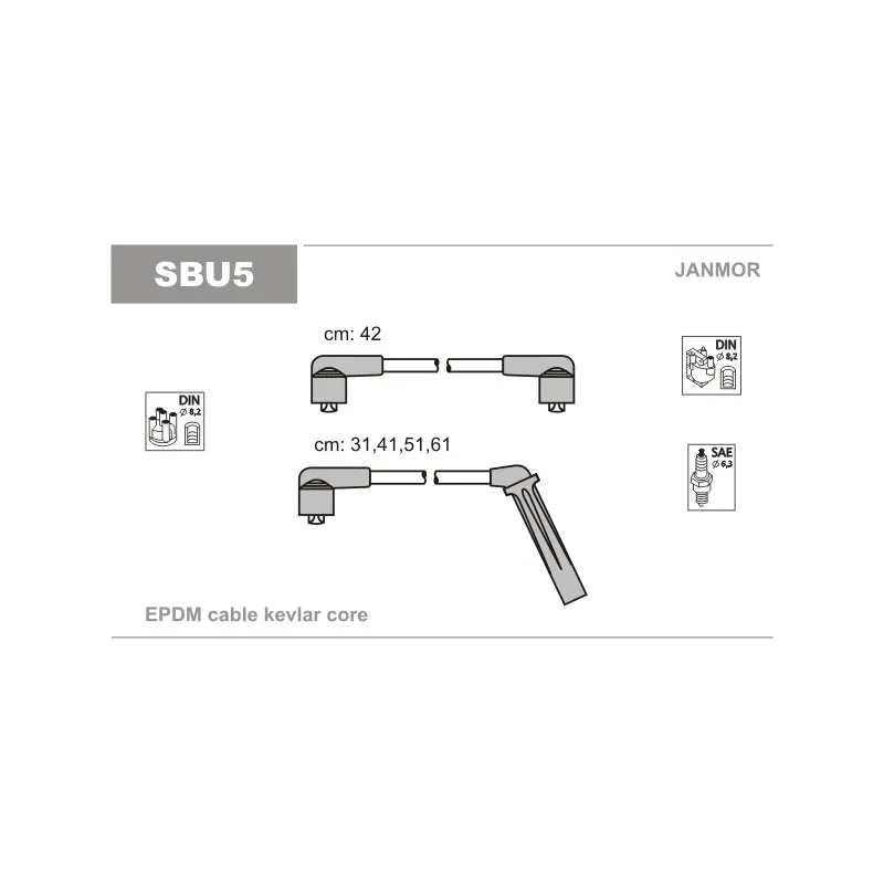 Kit de câbles d'allumage JANMOR SBU5