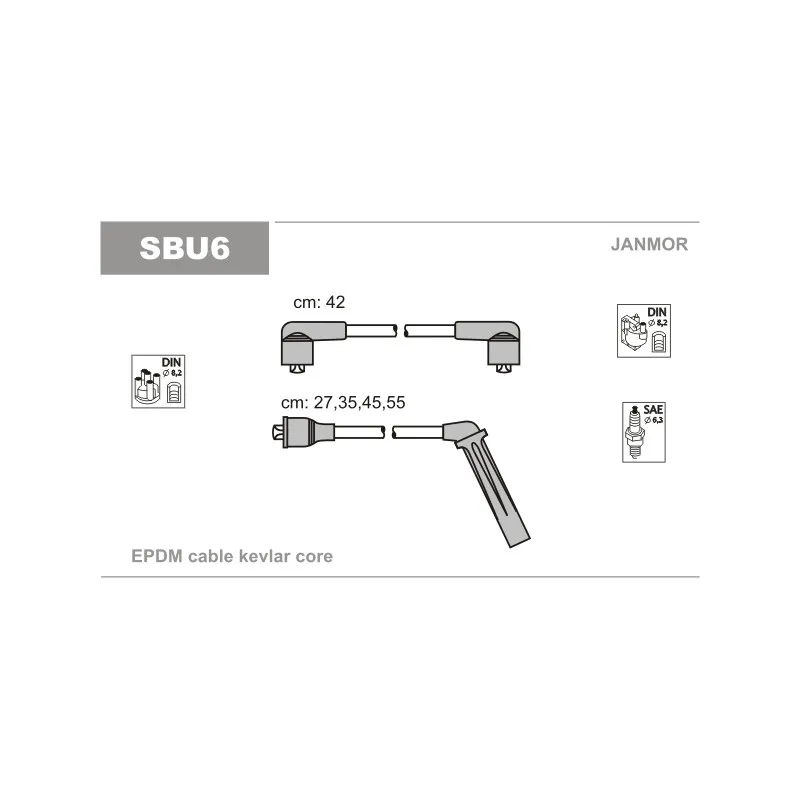 Kit de câbles d'allumage JANMOR SBU6
