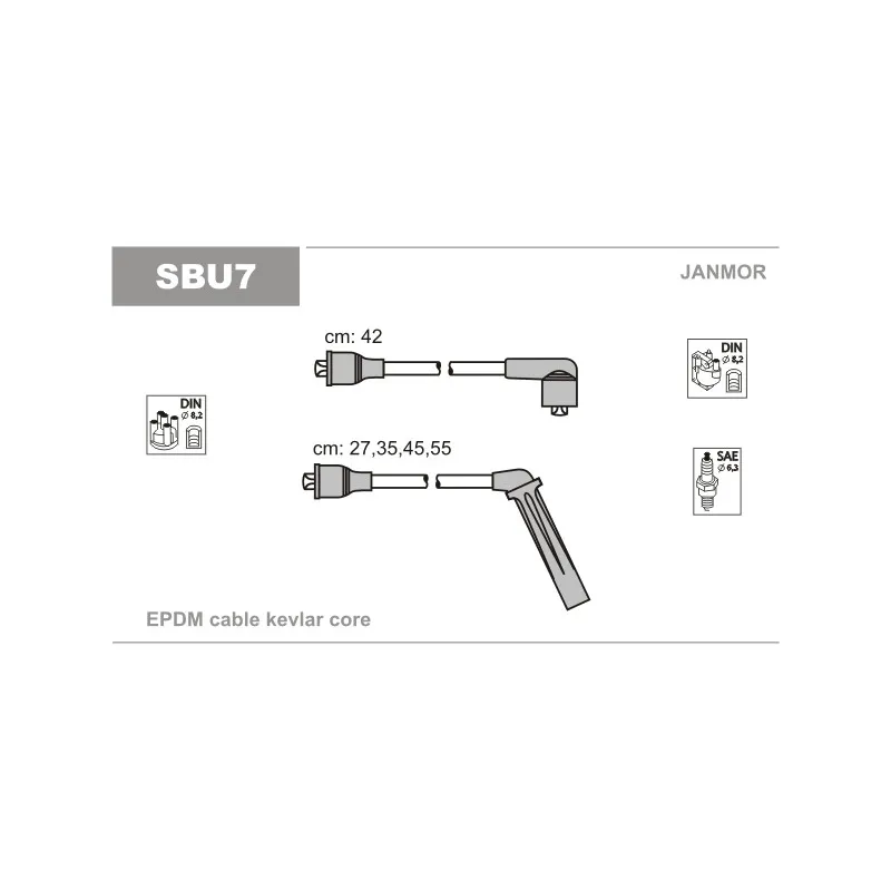 Kit de câbles d'allumage JANMOR SBU7
