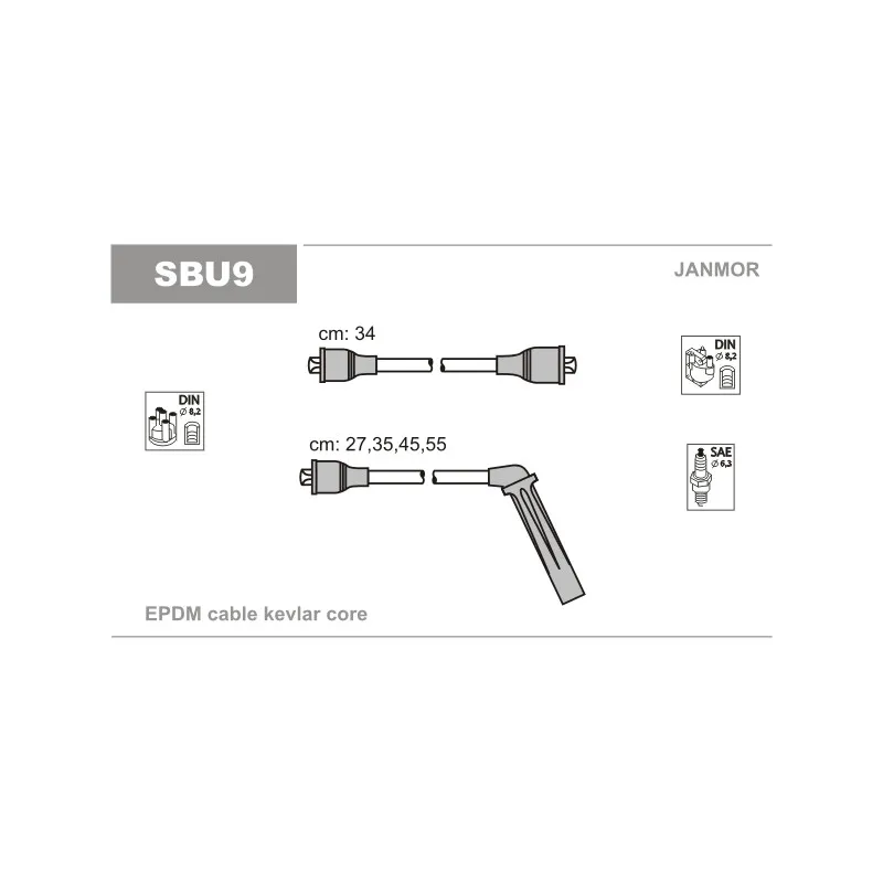 Kit de câbles d'allumage JANMOR SBU9