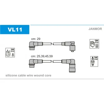 Kit de câbles d'allumage JANMOR VL11