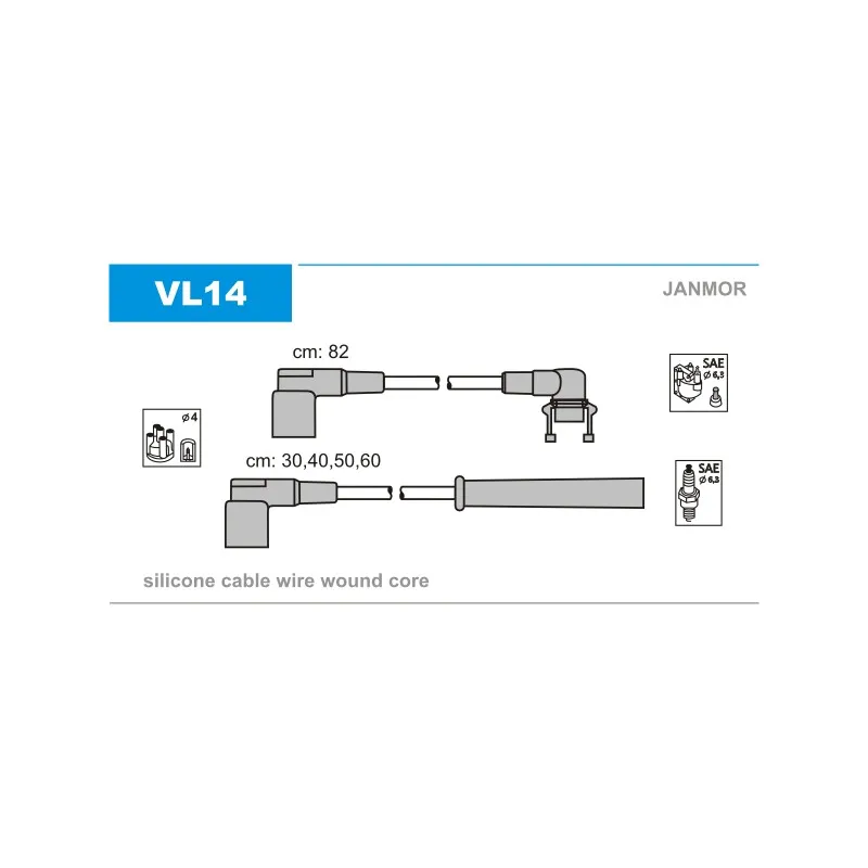 Kit de câbles d'allumage JANMOR VL14