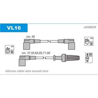 Kit de câbles d'allumage JANMOR VL16