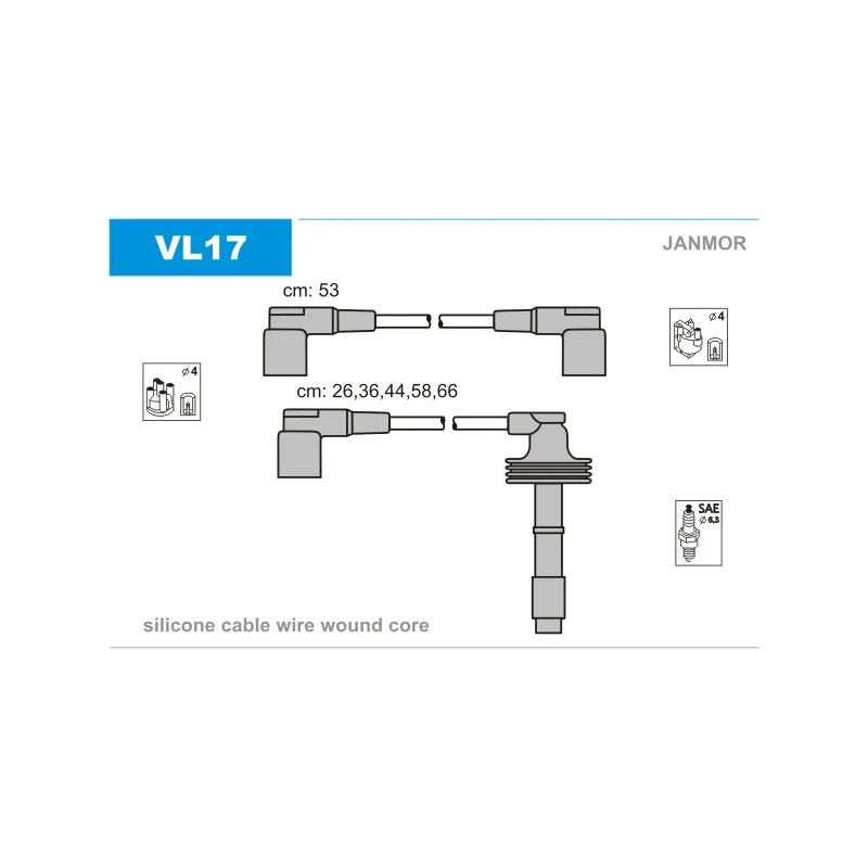 Kit de câbles d'allumage JANMOR VL17