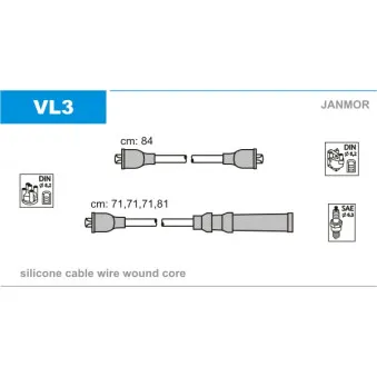 Kit de câbles d'allumage JANMOR VL3