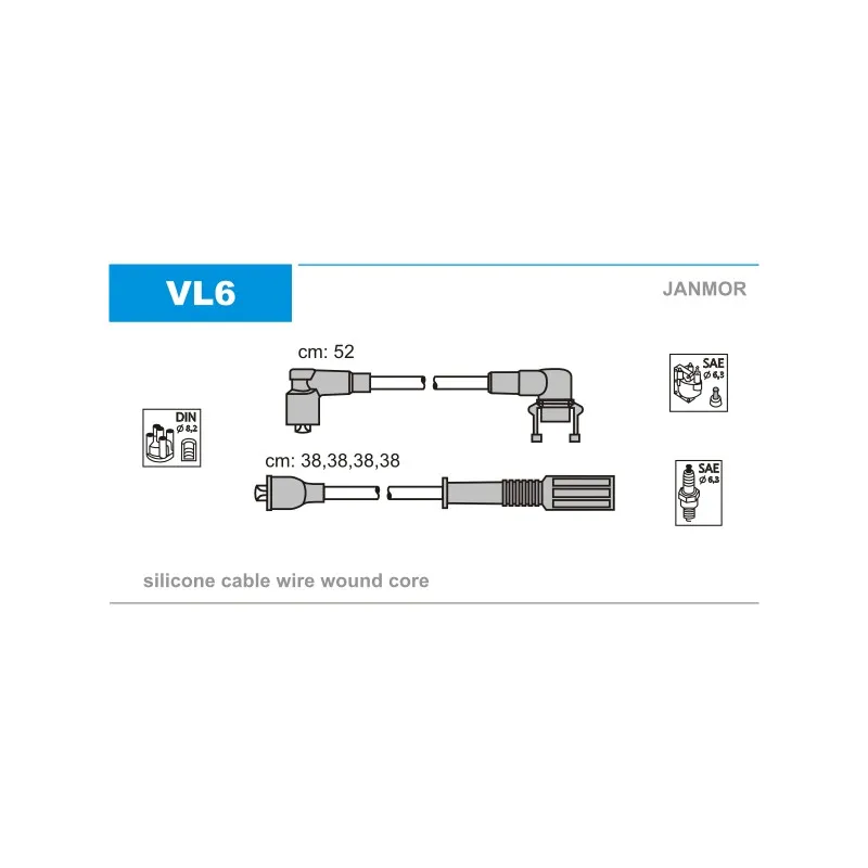 Kit de câbles d'allumage JANMOR VL6