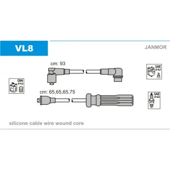 Kit de câbles d'allumage JANMOR VL8