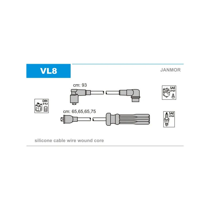 Kit de câbles d'allumage JANMOR VL8