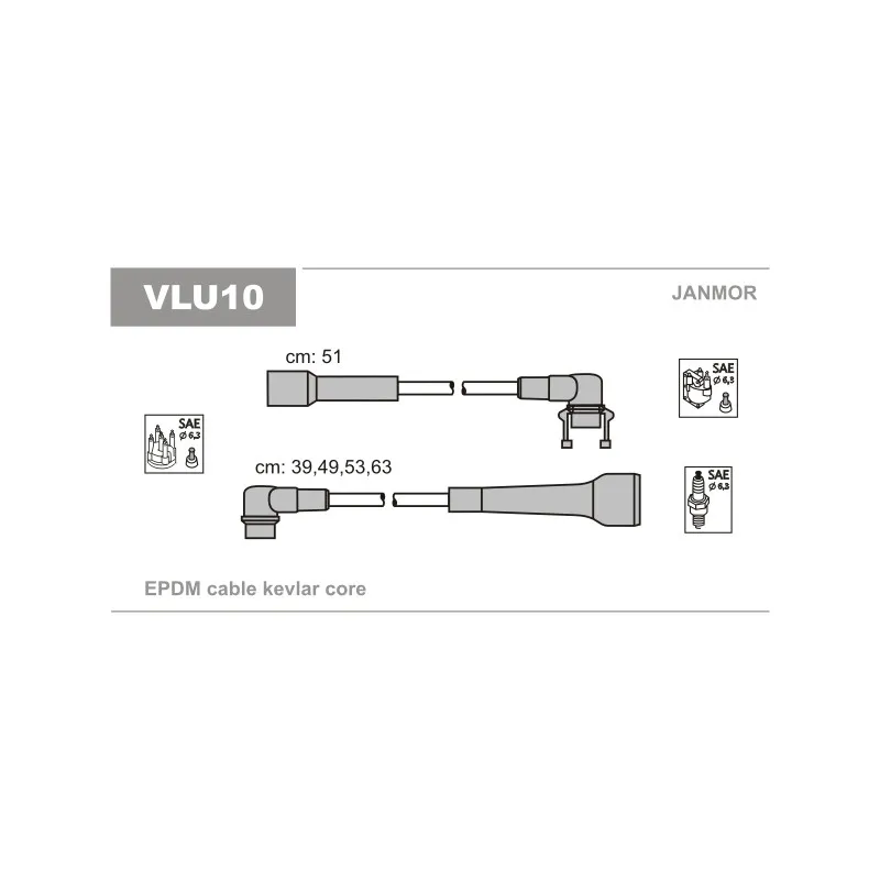 Kit de câbles d'allumage JANMOR VLU10