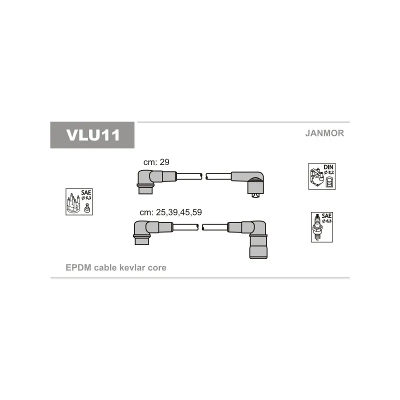 Kit de câbles d'allumage JANMOR VLU11