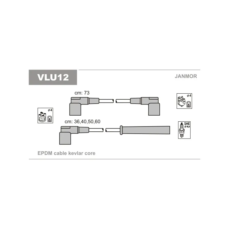Kit de câbles d'allumage JANMOR VLU12