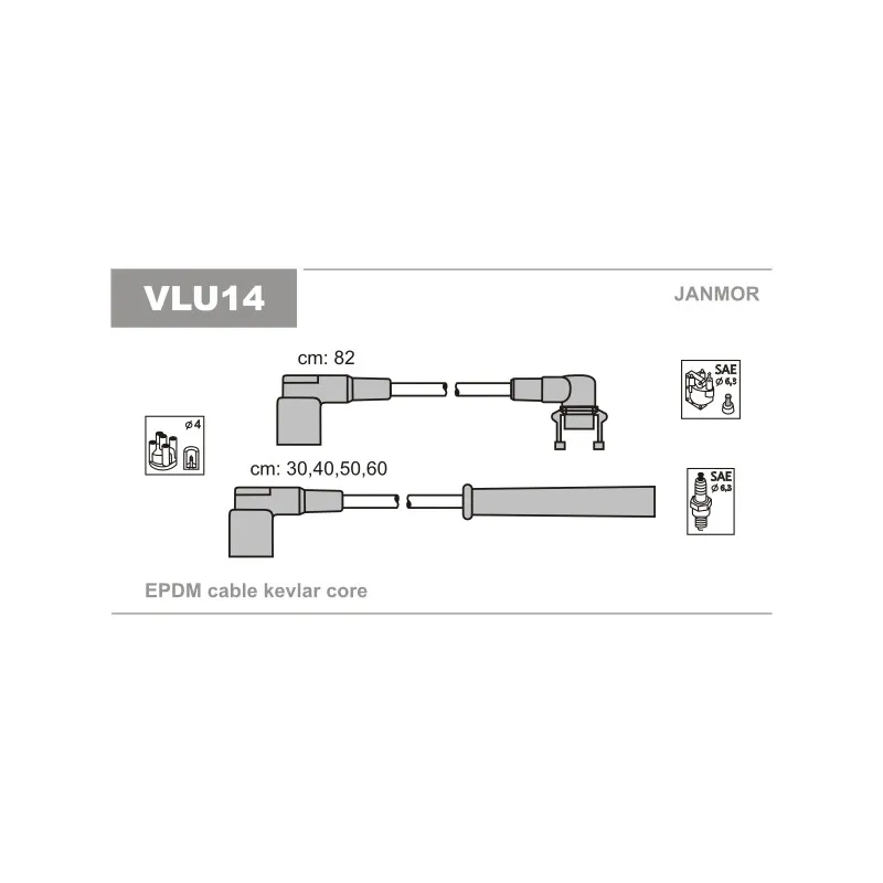 Kit de câbles d'allumage JANMOR VLU14