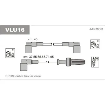 Kit de câbles d'allumage JANMOR VLU16