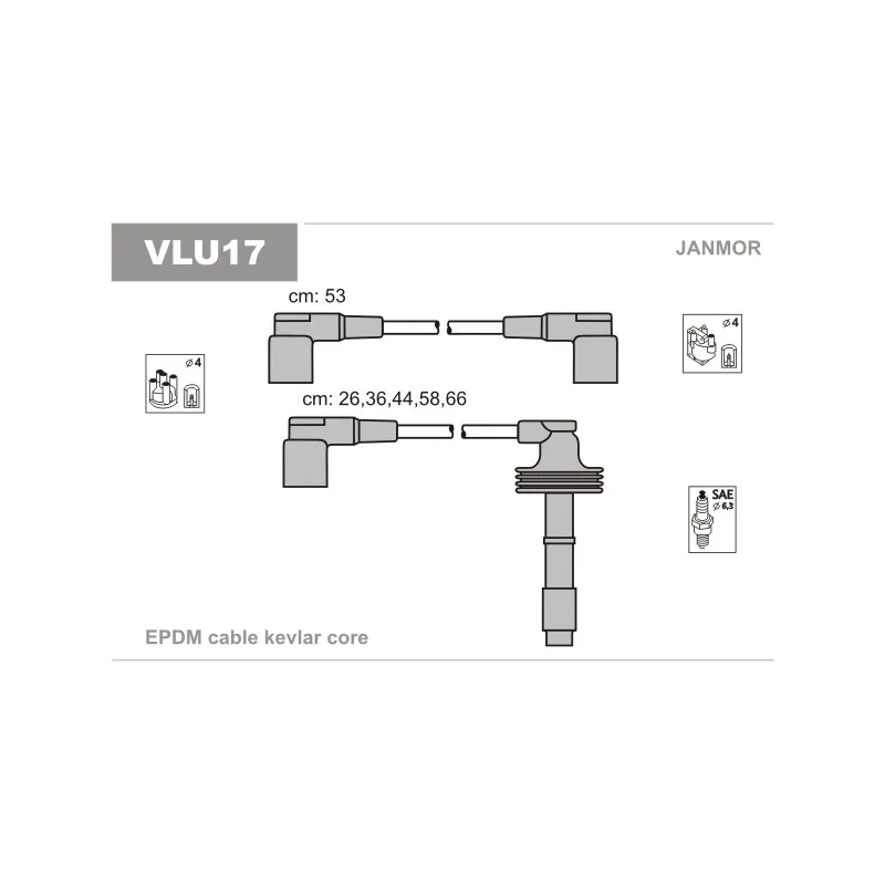 Kit de câbles d'allumage JANMOR VLU17