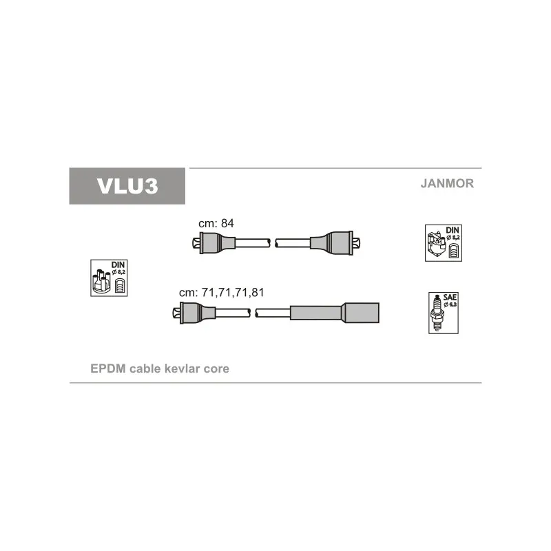 Kit de câbles d'allumage JANMOR VLU3