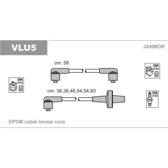 Kit de câbles d'allumage JANMOR VLU5