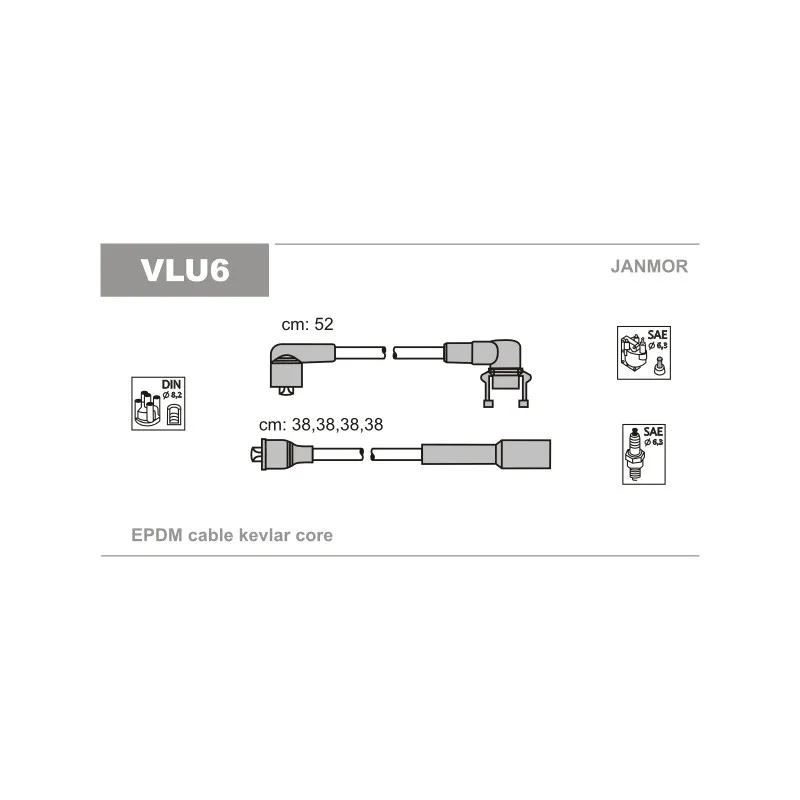Kit de câbles d'allumage JANMOR VLU6