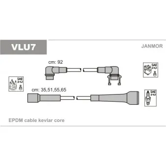 Kit de câbles d'allumage JANMOR VLU7