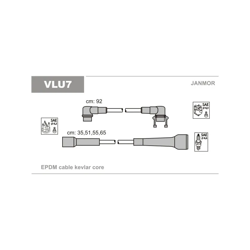 Kit de câbles d'allumage JANMOR VLU7