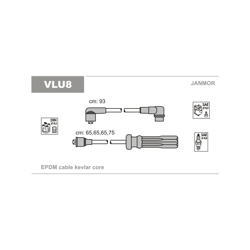 Kit de câbles d'allumage JANMOR VLU8