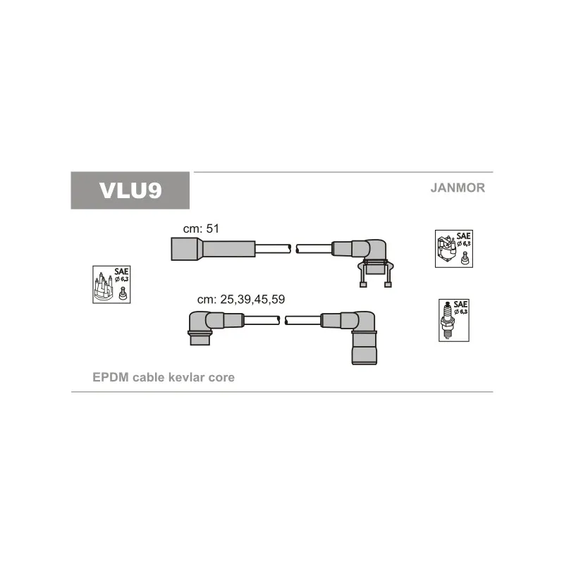 Kit de câbles d'allumage JANMOR VLU9