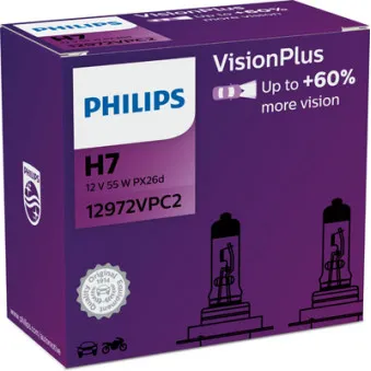 Lot de 2 ampoules, projecteur longue portée PHILIPS 12972VPC2