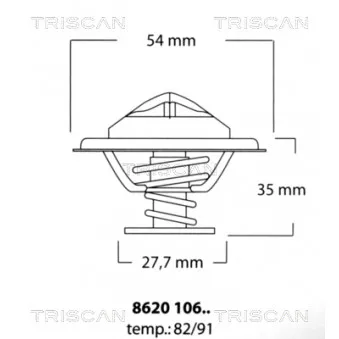 Thermostat, liquide de refroidissement TRISCAN