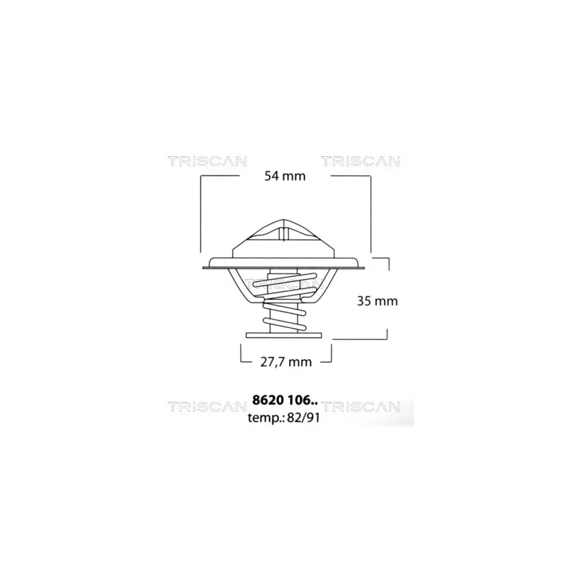 Thermostat, liquide de refroidissement TRISCAN 8620 10682