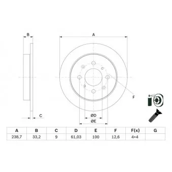 Jeu de 2 disques de frein avant BOSCH 0 986 479 F34