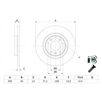 Jeu de 2 disques de frein arrière BOSCH 0 986 479 F52