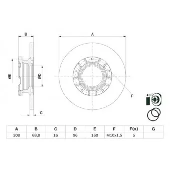 Jeu de 2 disques de frein arrière BOSCH 0 986 479 F62