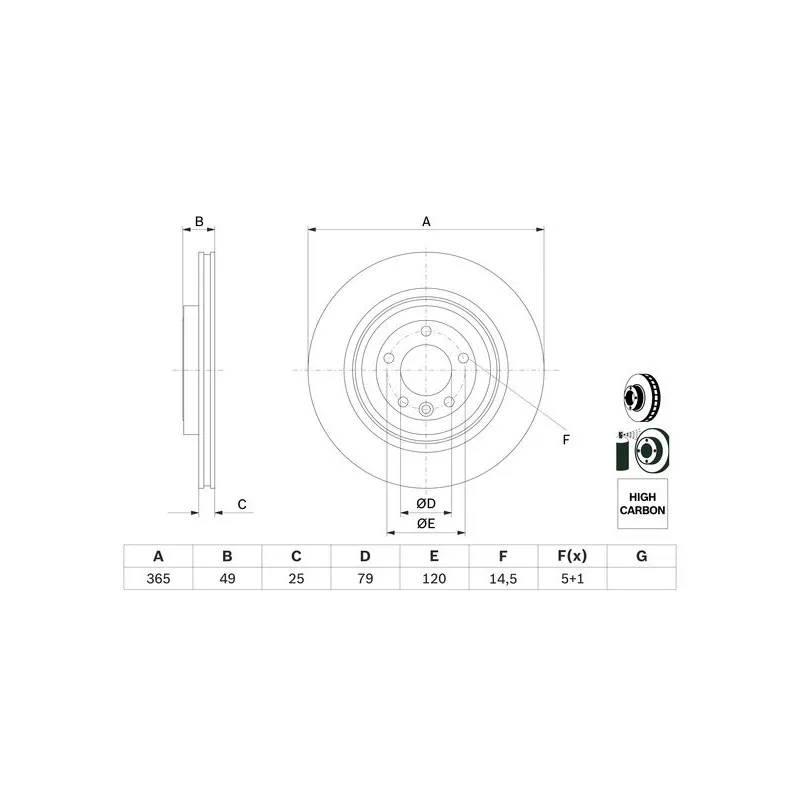 Jeu de 2 disques de frein arrière BOSCH 0 986 479 F68