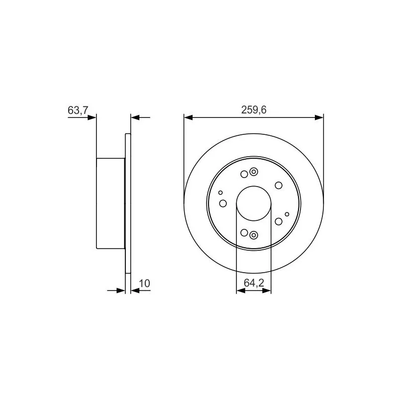Jeu de 2 disques de frein arrière BOSCH 0 986 479 V39