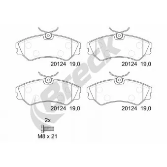 Jeu de 4 plaquettes de frein avant BRECK 20124 00 701 00