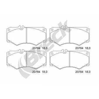 Jeu de 4 plaquettes de frein avant BRECK 20784 00 703 10